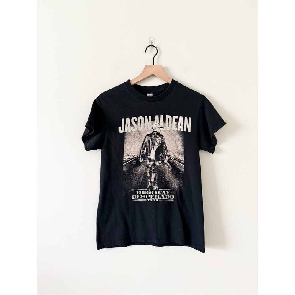 Jason Aldean Black Graphic Highway Desperado Tour T‑Shirt Size S